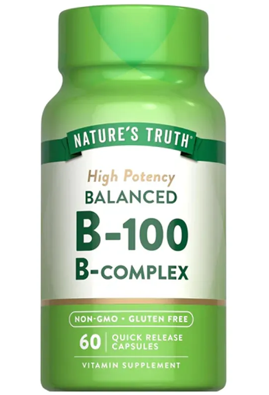 BALANCED VITAMIN B-100 B-COMPLEX - 60 Quick Release Capsules BALANCED VITAMIN B-100 B-COMPLEX - 60 Quick Release Capsules